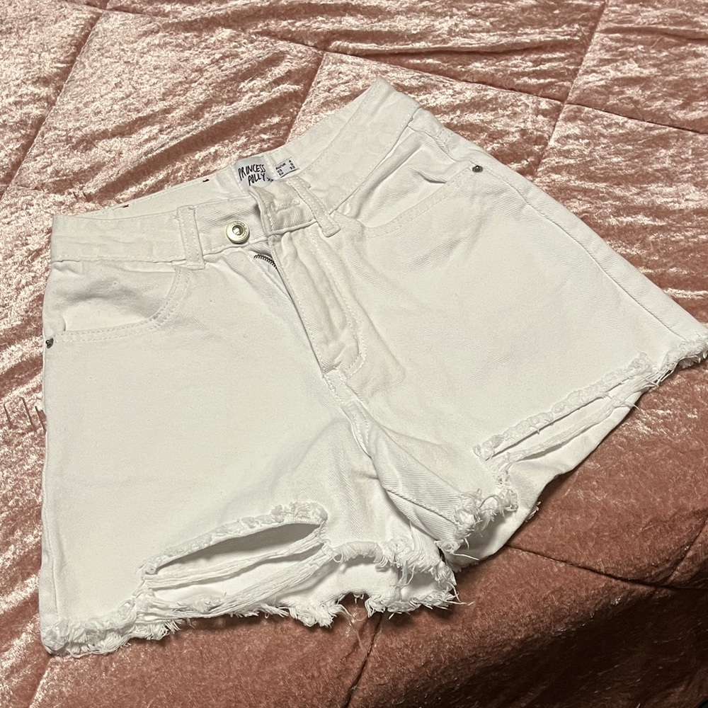 Princess Polly Ivory Jean Shorts